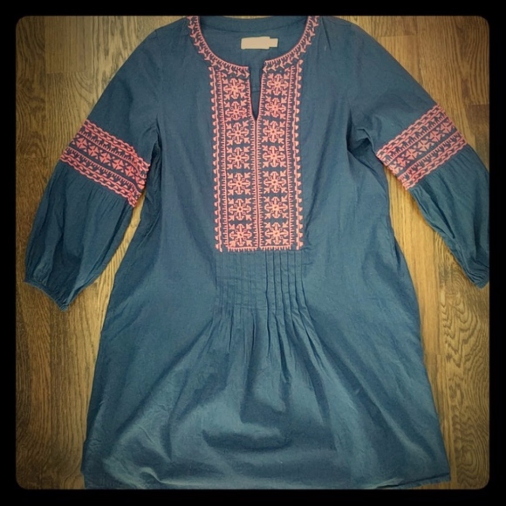 Vineyard Vines Pintuck Embroidered Dress Size XS